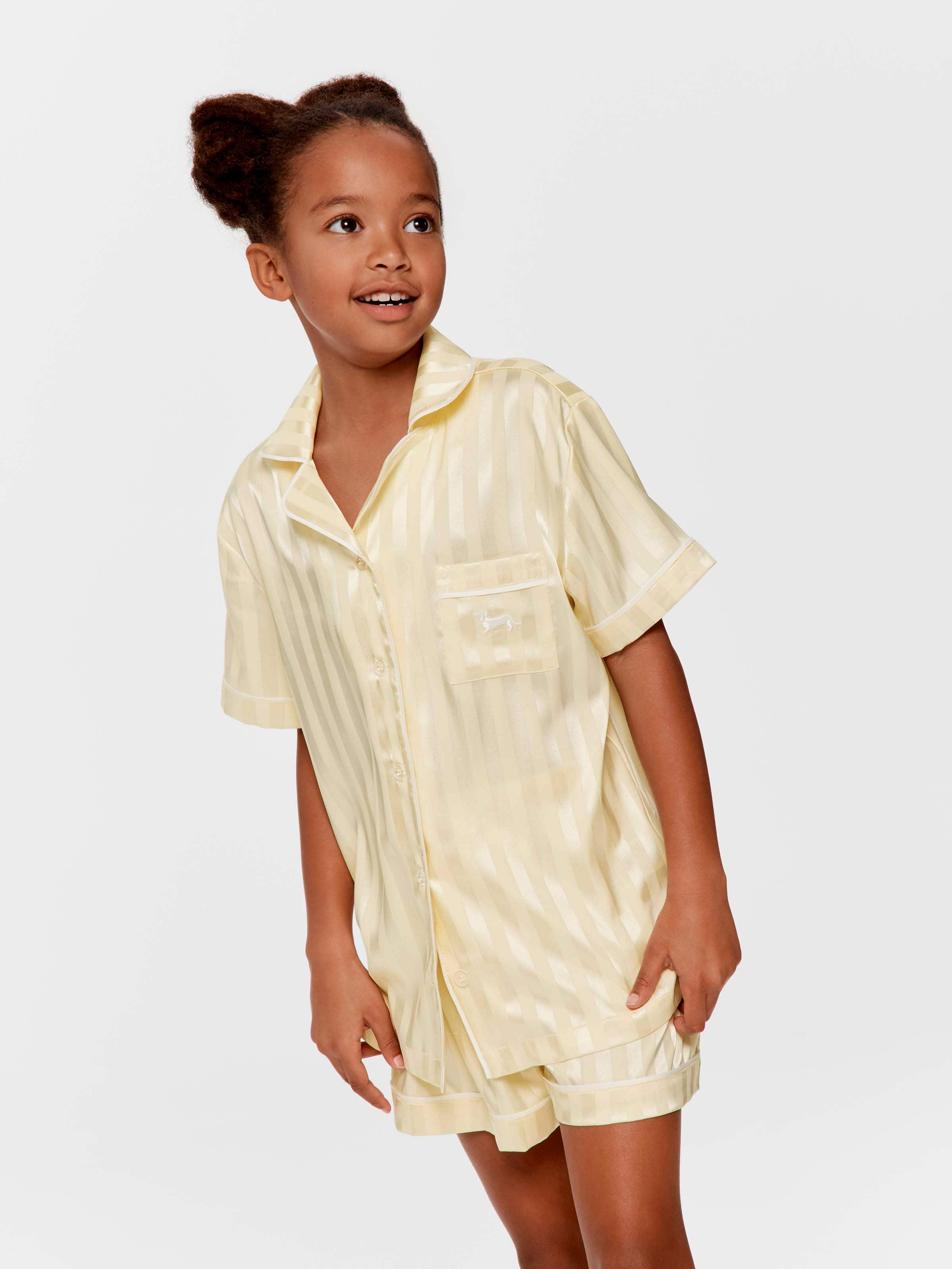 Girls Butter Satin Classic Short Pj Set