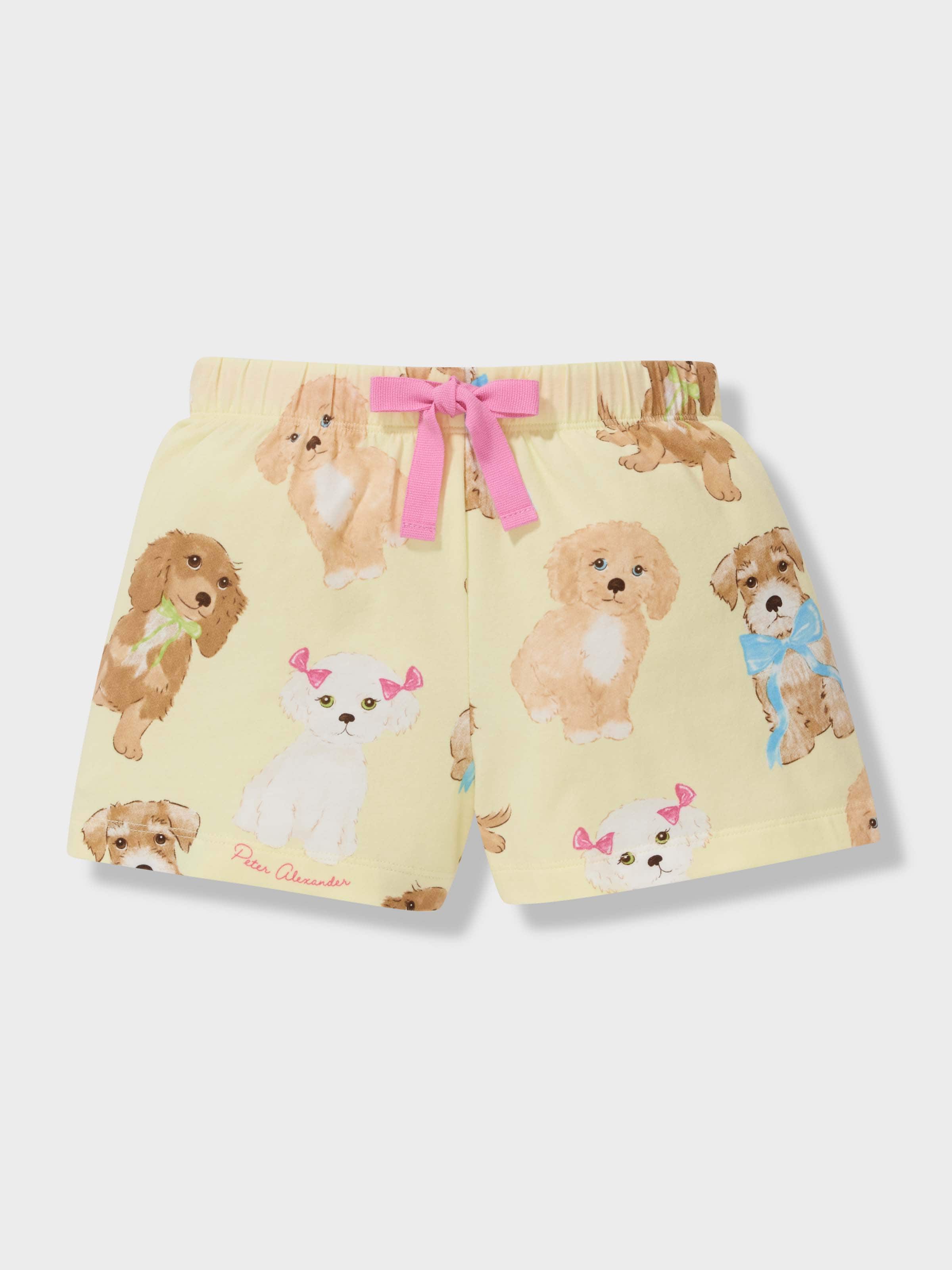 Girls Pretty Puppy Classic Shortie Pj Set
