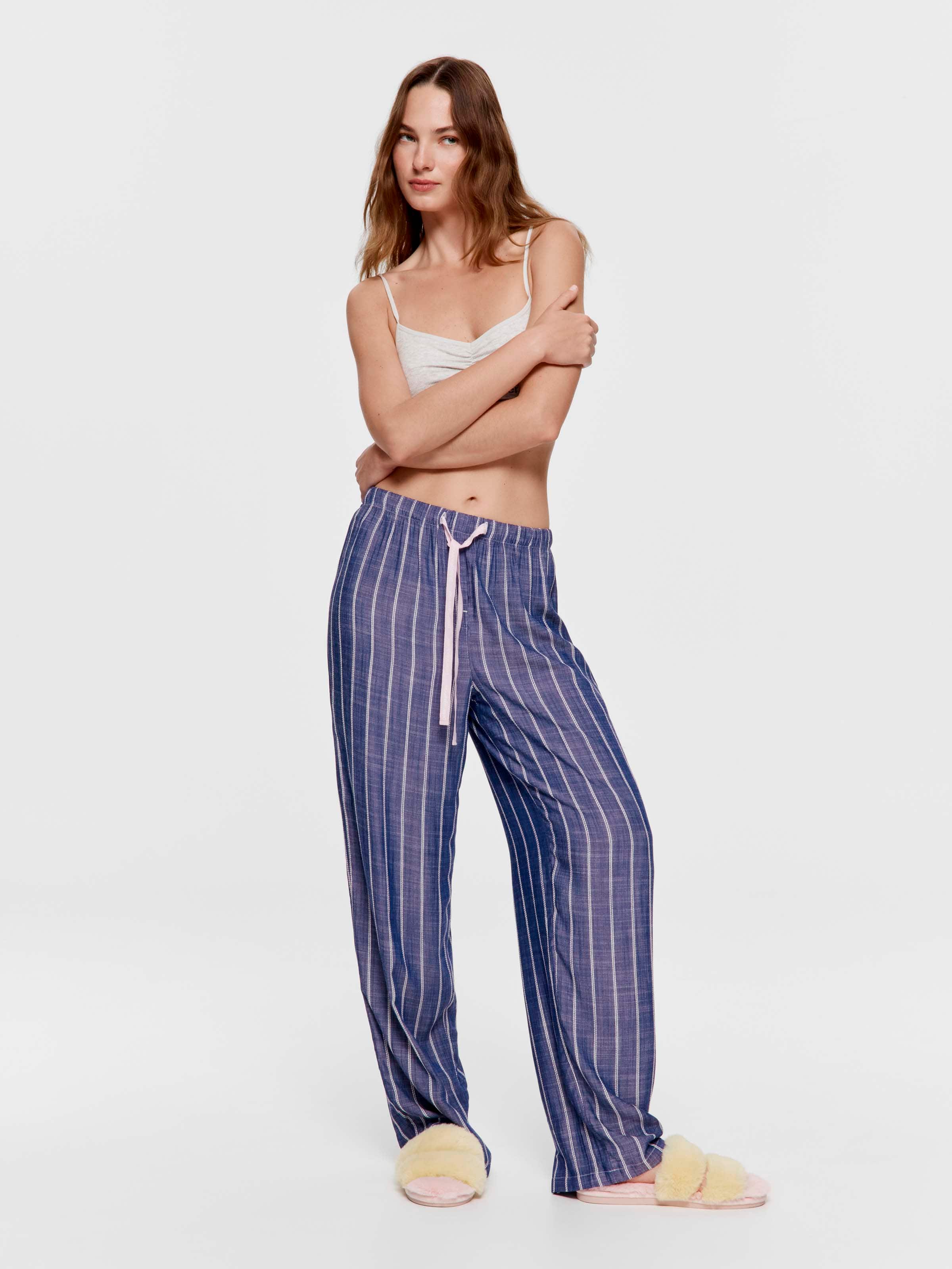 Navy Textured Classic Pj Pant