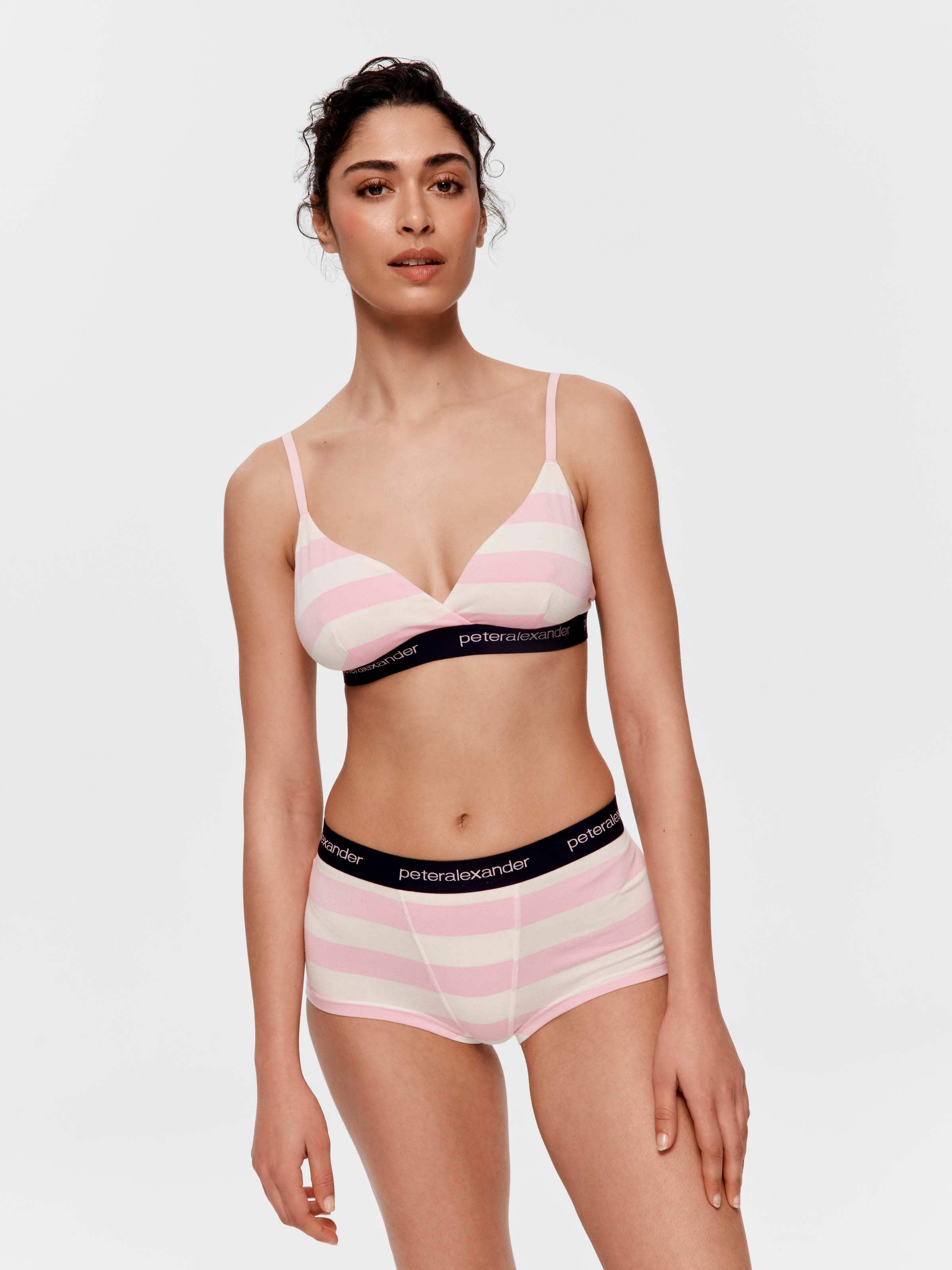 Pink Stripe Heritage Bamboo Jersey Bralette